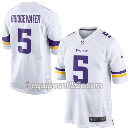 Camiseta Hombre NFL Minnesota Vikings Teddy Bridgewater 5 Nike Blanco